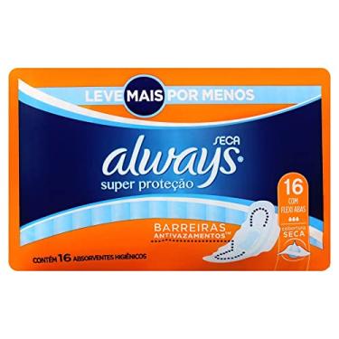 Imagem de Absorvente Super Proteção Cobertura Seca com Abas com 16 Unidades, Always