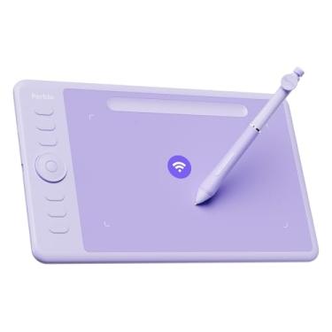 Imagem de Parblo Intangbo SW Tablet de desenho sem fio, 7 x 10 cm, 6 teclas personalizadas, tablets gráficos digitais com níveis de pressão 16384, caneta sem bateria S01 compatível com Windows/Mac/Android-roxo