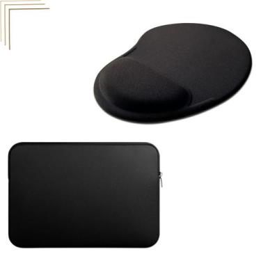 Imagem de Capa Case Protetora Notebook + Mouse Pad Preto Kit Combo - HELESTORE, 