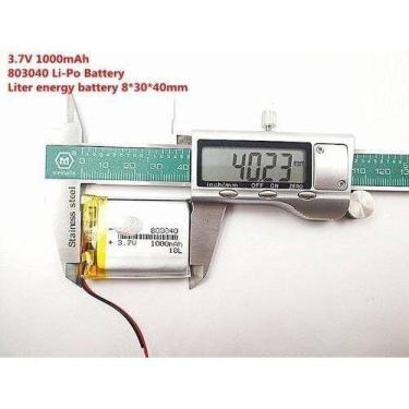 Imagem de Bateria C/2 Fios  3,7v 1000mah  8mm X 30mm X 40mm Ml - bgb