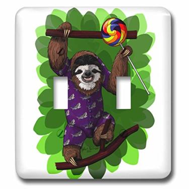 Imagem de 3dRose lsp_224717_2 "Lolly Happy bicho-preguiça em pijama com um doce interruptor duplo