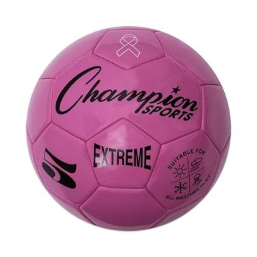 Imagem de Champion Sports Bola de futebol Extreme Series, tamanho regulador 5 – bolas padrão universitárias, profissionais e de liga – para todos os climas, toque macio, retenção máxima de ar – para adultos, adolescentes, rosa