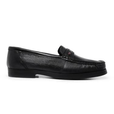 Imagem de Mocassim Masculino De Couro Dockside Sapato Social Casual - ABC, Preto