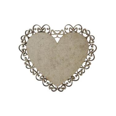 Imagem de Placa Mdf Cru Artesanato Design Coração Aramado 35Cm - Doce Arte Em Ma