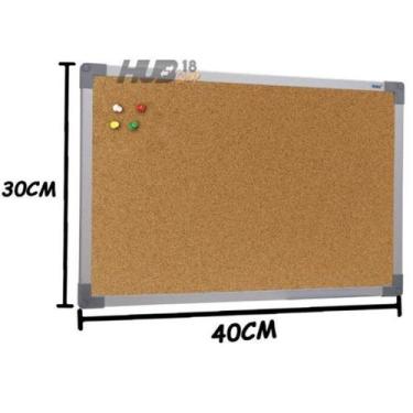 Imagem de Quadro Cortiça Aviso Fotos Mural 40X30cm Mold Alumínio Stalo