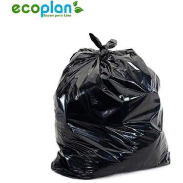 Imagem de Saco para Lixo 105L Preto 70X80CM Reforçado Pacote com 50 - Ecoplan