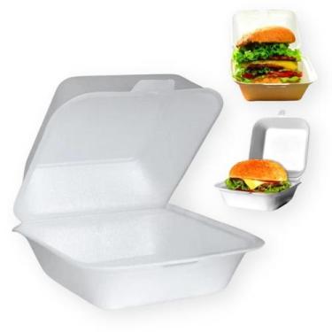 Imagem de Hamburgueira Isopor H2 Média Térmica Lanches Crepes Porções - 400 Unid