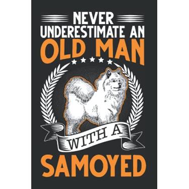 Imagem de Samojeden Notizbuch: Samojede Alter Mann Schlittenhund Samojeden / 6x9 Zoll / 120 karierte Seiten Seiten