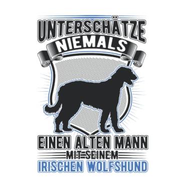 Imagem de Irischer Wolfshund Notizbuch: Irischer Wolfshund Alter Mann Irish Wolfhound / 6x9 Zoll / 120 karierte Seiten Seiten