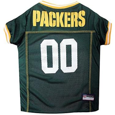 Imagem de Pets First Camiseta Green Bay Packers Dog Jersey, tamanho: grande, licenciada pela NFL