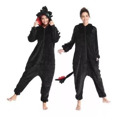 Imagem de Pijama Kigurumi Dragão Banguela Filme Cosplay Fantasia Unissex Adulto 
