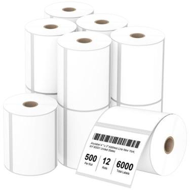 Imagem de Etiquetas Térmicas Anylabel 4x3 para Envio - Pacote com 12 Rolos