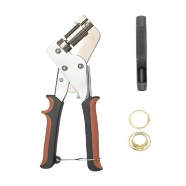Imagem de Conjunto de alicates de ilhó de ilhó, alicates de perfuração de ilhós portáteis, kit de prensa de ilhós de c para bolsa de c, cartazes de, Ouro 200 Unidades