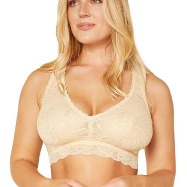 Imagem de Cosabella Sutiã com costas nadador Never Say Never Curvy Racie – Sutiã de renda sem fio para mulheres, sutiã plus size para bojo DD e acima, Blush, M