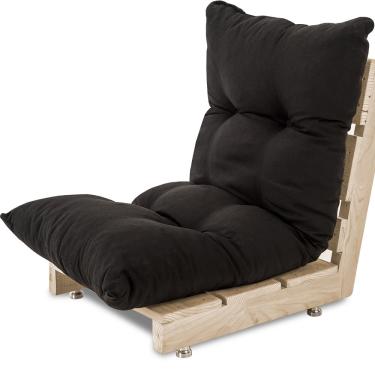 Imagem de Futon Dobrável de Espuma Solteiro Preto 120x60cm bf Colchões