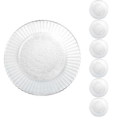 Imagem de Conjunto 6 Pratos Transparente Redondos Raso  23cm Primavera - NADIR F