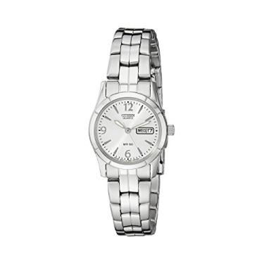 Imagem de Citizen Relógio feminino de quartzo, aço inoxidável, clássico, prateado (modelo: EQ0540-57A), Prateado, Movimento de quartzo