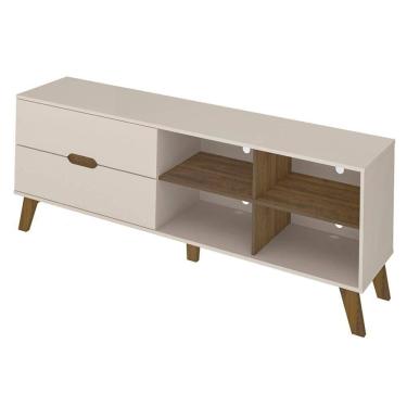 Imagem de Rack Bancada 75 Pol Mdf 2 Gavetas Cedro Off White Arly Cedro Off White