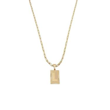 Imagem de Cordão 60Cm Masculino Feminino Pingente Letra L Banhado Ouro - Anaisa 