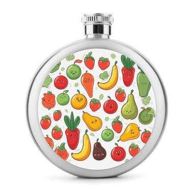 Imagem de Cantil de aço inoxidável, frutas vegetais, 1, impressão, clássico, cantil, garrafa de viagem, garrafa portátil de metal
