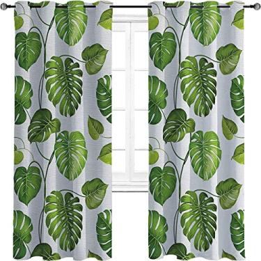 Imagem de Cortinas blackout de folhas para quarto - isolamento térmico, economia de energia e redução de ruído, tratamento de sombreamento completo cortina de isolamento de cozinha, L 182 x C 201 cm