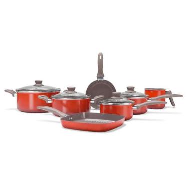 Imagem de Conj panelas 7pcs cer.life easy laranja brinox