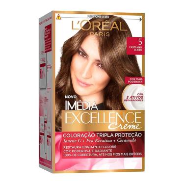 Imagem de Tintura Creme Imédia Excellence L`oréal Castanho Claro 5 Kit