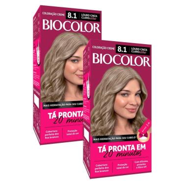 Imagem de Kit 2X Tintura Creme Biocolor Louro Acinzentado Estiloso 8.1 Mini Kit