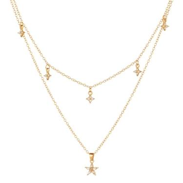 Imagem de HUGLINK Colar com cruz para mulheres, banhado a ouro real 14 K, pingente pequeno, fofo, simples, pequeno, moderno, cesta de Páscoa, joia religiosa, presente para mãe e esposa (conjunto de colar e