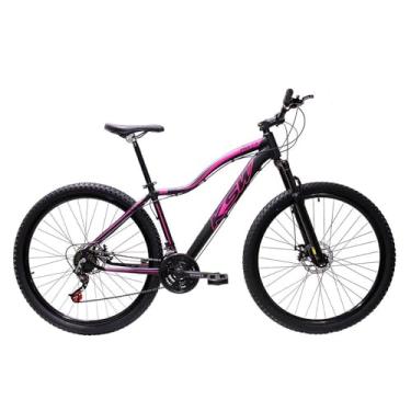 Imagem de Bicicleta Aro 29 Ksw Feminina Quadro em Alumínio 21 Marchas Freio a Disco (Preto/Rosa, 15)