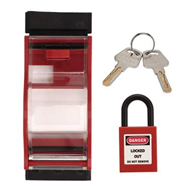 Imagem de Proteção do disjuntor Conjunto de bloqueio de bloqueio transparente kit de cadeado de segurança durável para disjuntores em miniatura de 2p com feixe de trava de nylon reforçado e