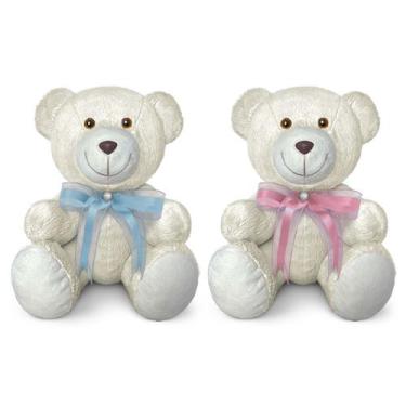 Imagem de Kit De Ursinhos De Pelúcia Para Chá Revelação 20cm Decoração - ALEPLUS