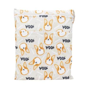 Imagem de Bolsa Impermeável Reutilizável Para Fraldas De Bebê 36cmx29cm Com Dois