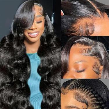 Imagem de Perucas frontais de renda com 32 polegadas Body Wave 200% de densidade