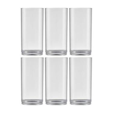 Imagem de Jogo De Copos Acrílico 400ml Transparente Resistente - 6un - Bandeiran