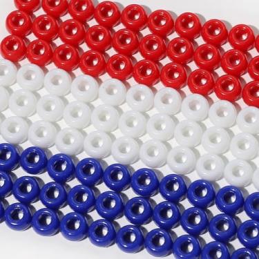 Imagem de Richbunnys 1000 contas de pônei de plástico multicoloridas a granel para artesanato, 6 * 10 mm cores sortidas contas de cabelo, incluindo preto, vermelho, azul, branco para fabricação de pulseiras