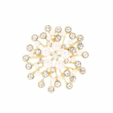 Imagem de Broche de floco de neve de strass de Natal elegante inverno branco flor de gelo chique cristal zircônia cúbica broches para mulheres homens casamento nupcial natal ano novo roupas vestido terno casaco