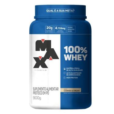 Imagem de Whey Protein Concentrado 100% Whey - Max Titanium, 1 Unidade, 900g, 90