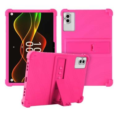 Imagem de Capa para tablet Boost Celero5G TAB de 11 polegadas, capa protetora de silicone macio, adequada para crianças, capa para tablet com suporte ajustável, 4 cantos espessos à prova de choque, rosa