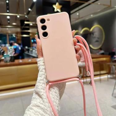 Imagem de Capa transversal em cor de chocolate para Samsung Galaxy S25 S24 S23 S22 S21 S20 Fe Plus Note 20 Ultra, capa traseira de silicone macio TPU (para Samsung S24Ultra/rosa)