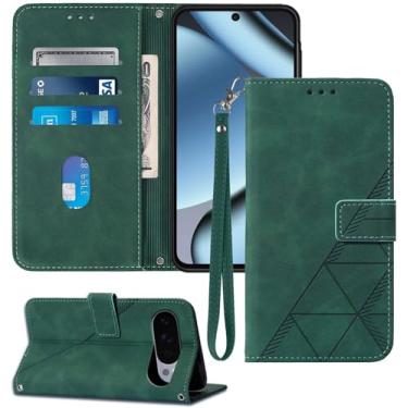 Imagem de Moment Dextrad Capa carteira para Google Pixel 10 Pro XL, compartimentos para cartão, alça de pulso, proteção interna de telefone TPU, suporte de couro PU, capa flip folio 2025 (verde)