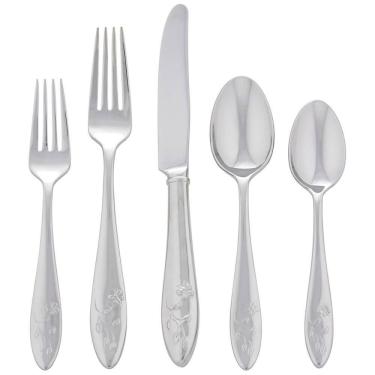 Imagem de Conjunto de Talheres, Sofisticação e Durabilidade para Sua Casa com 65 Peças e Material de Aço Inoxidável, LENOX 893674, Prata