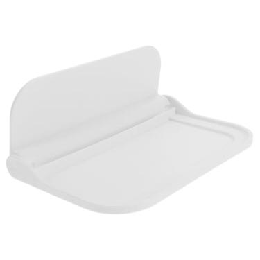 Imagem de Prateleira de parede flutuante montada na parede tábua de armazenamento dobrável para organização doméstica recipiente de artigos diversos, toalheiro simples para banheiro e sala de estar, prateleira