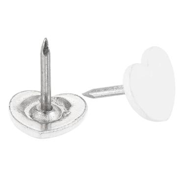 Imagem de 30 peças de tachinhas de estofamento, 11 mm x 12,5 mm cabeça plana unhas decorativas móveis aderência polegar para móveis sofás cabeceiras, branco