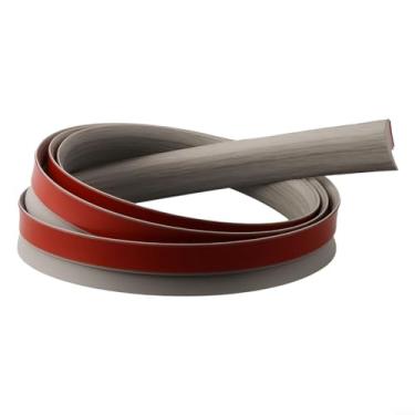 Imagem de Faixa de transição de piso, tira de cobertura de piso laminada plana, tira de piso laminado, faixa de cobertura de costura limiar, acabamento de piso de porta de vinil (grão de madeira cinza)