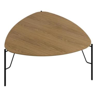 Imagem de Mesa De Centro Para Sala De Estar Alta Pés Industrial Preto Alef I03 L