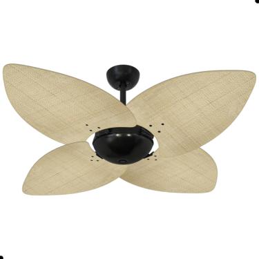 Imagem de Ventilador de Teto Dormamu Nero Office 4 Pás Palmae Natural 127V com Controle