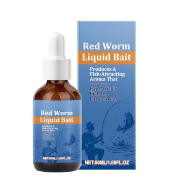 Imagem de Isca de peixe líquida para minhoca vermelha | Comida com cheiro de minhoca vermelha 50 ml | Atrativo líquido de isca fedorenta para reservatórios Black Pits Rivers Lakes Bass Cod Truut Freshwater