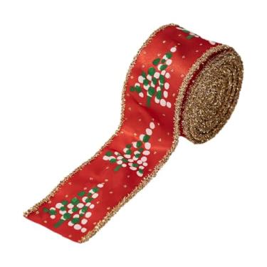 Imagem de FashionCha Fitas Natalinas para Decoração de Interiores, Laços de Cabelo DIY, Fitas Decorativas para Embrulho de Presentes, Projetos de Artesanato, Vermelho