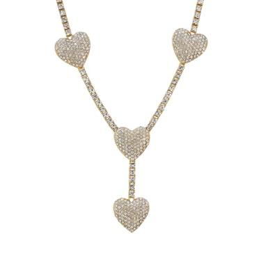 Imagem de Colar feminino totalmente gelado – Corrente de tênis hip hop ajustável de 45,7 cm com diamantes simulados, joia moderna para presente, One Size, Metal, Zircônia cúbica